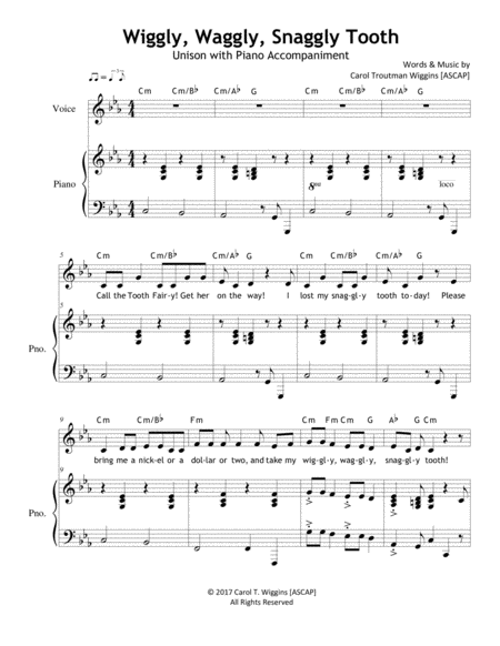 Wiggly Waggly Snaggly Tooth Sheet Music