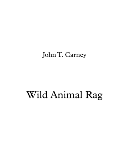 Wild Animal Rag Sheet Music