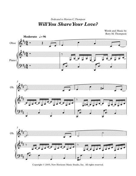 Will You Share Your Love Sheet Music