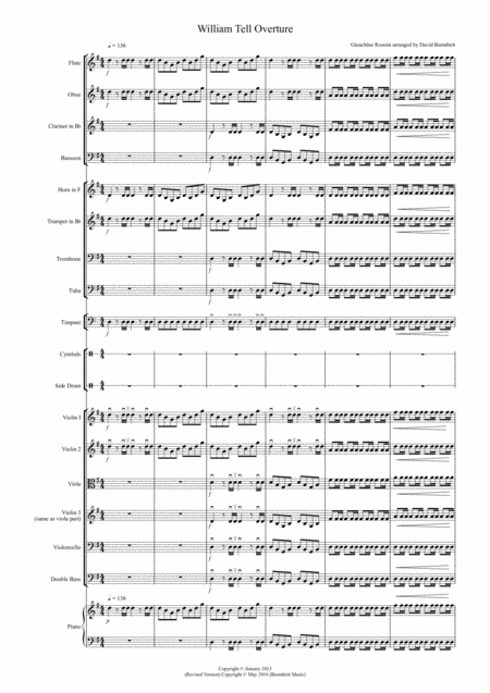 William Tell Overture For School Orchestra Sheet Music