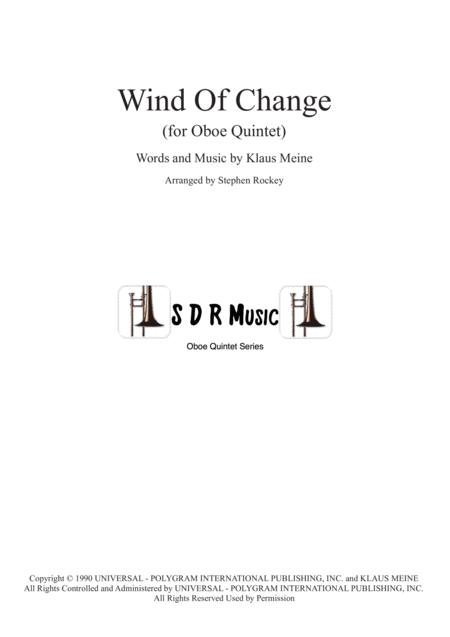 Wind Of Change For Oboe Quintet Sheet Music