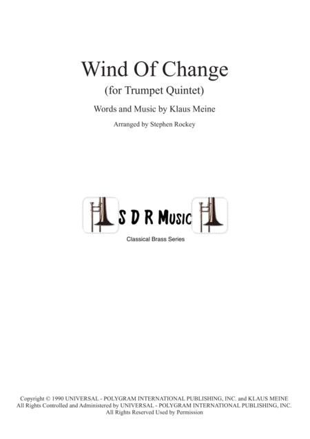 Wind Of Change For Trumpet Quintet Sheet Music