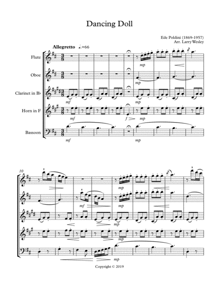 Wind Quintet Dancing Doll Sheet Music