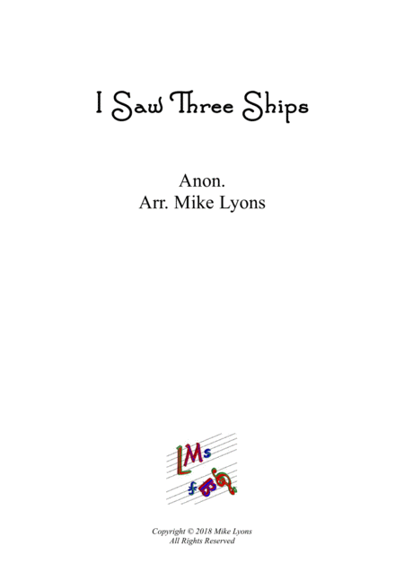 Free Sheet Music Wind Quintet I Saw Three Ships
