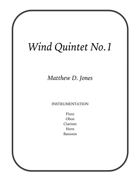 Wind Quintet No 1 Sheet Music