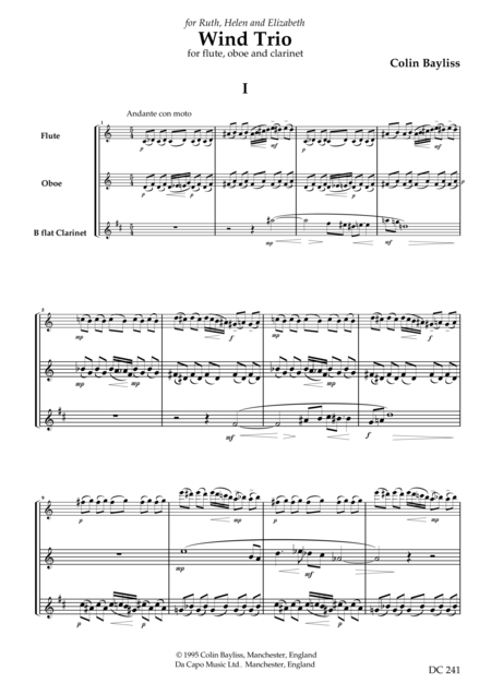 Free Sheet Music Wind Trio