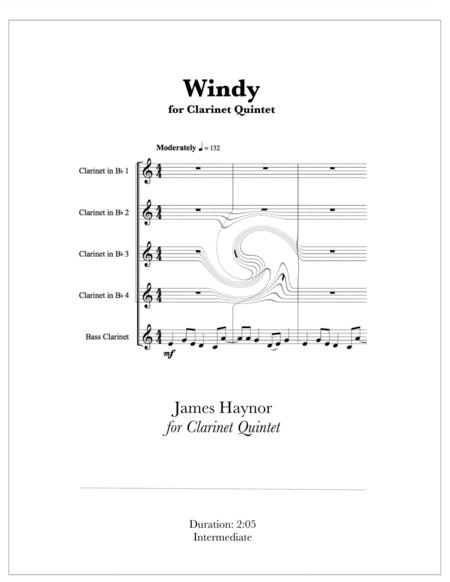 Free Sheet Music Windy For Clarinet Quintet