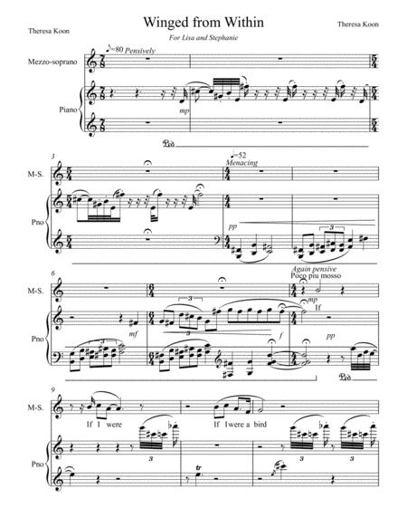 Free Sheet Music Winged From Within