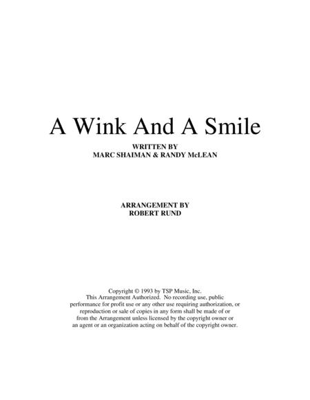 Wink And A Smile A Ttbb Barbershop Arr Robert Rund Sheet Music