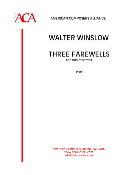 Winslow Three Farewells Sheet Music