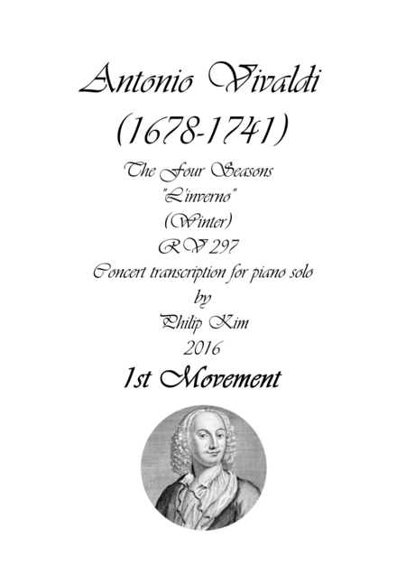 Winter 1st Movement From The Four Seasons By Vivaldi For Piano Solo Sheet Music