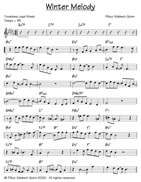 Free Sheet Music Winter Melody