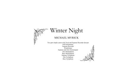 Winter Night Sheet Music