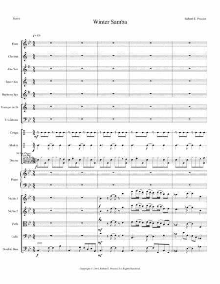 Free Sheet Music Winter Samba