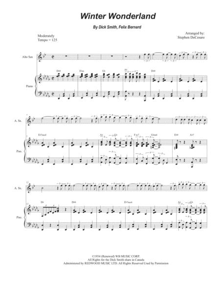 Winter Wonderland Alto Saxophone And Piano Sheet Music