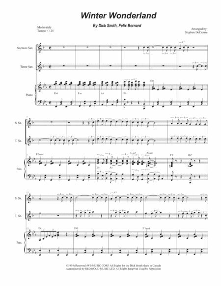 Winter Wonderland Duet For Soprano And Tenor Saxophone Sheet Music