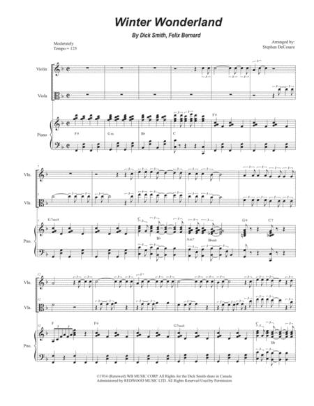 Winter Wonderland Duet For Violin And Viola Sheet Music