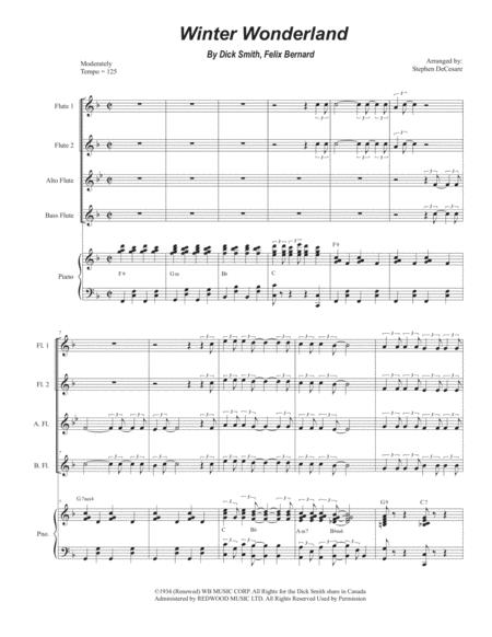 Winter Wonderland Flute Choir And Piano Sheet Music