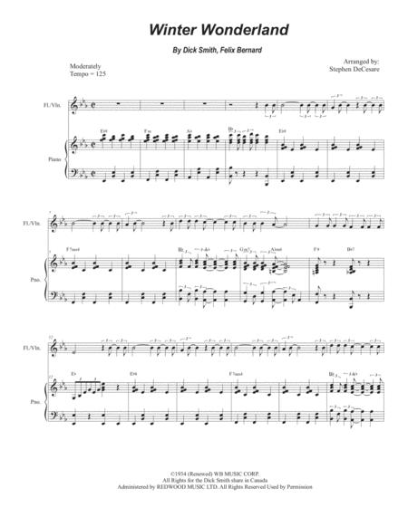 Winter Wonderland Flute Or Violin Solo And Piano Sheet Music