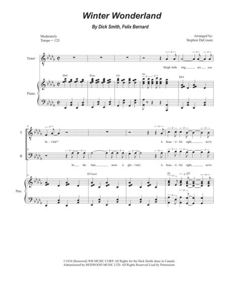 Free Sheet Music Winter Wonderland For 2 Part Choir Tb