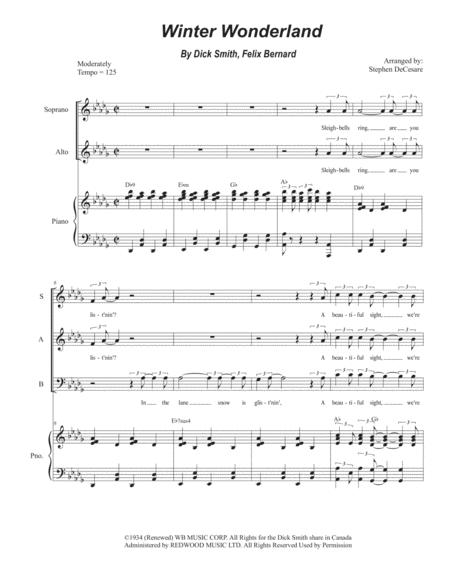 Free Sheet Music Winter Wonderland For Sab