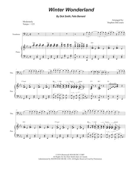 Winter Wonderland Trombone Solo And Piano Sheet Music