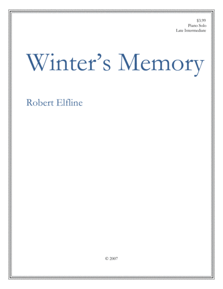 Free Sheet Music Winters Memory