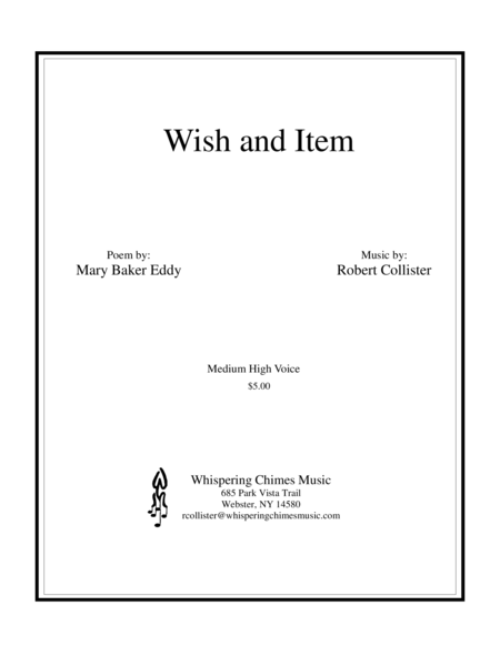 Wish And Item Medium High Voice Sheet Music