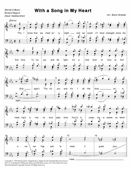 Free Sheet Music With A Song In My Heart Men