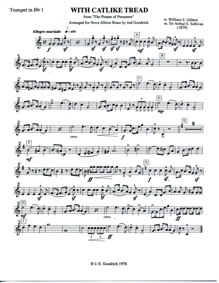 Free Sheet Music With Catlike Tread For Brass Quintet