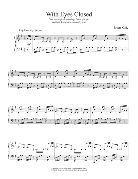 Free Sheet Music With Eyes Closed