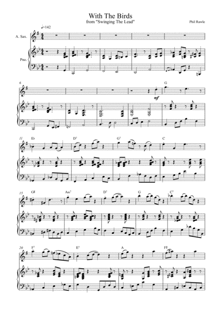 Free Sheet Music With The Birds Alto Sax Solo