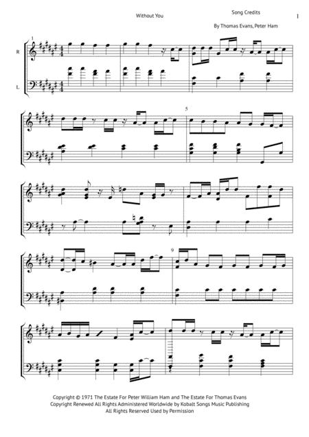 Without You Mariah Carey Piano Cover Sheet Music