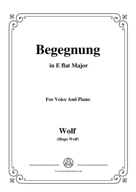 Free Sheet Music Wolf Begegnung In E Flat Major For Voice And Piano