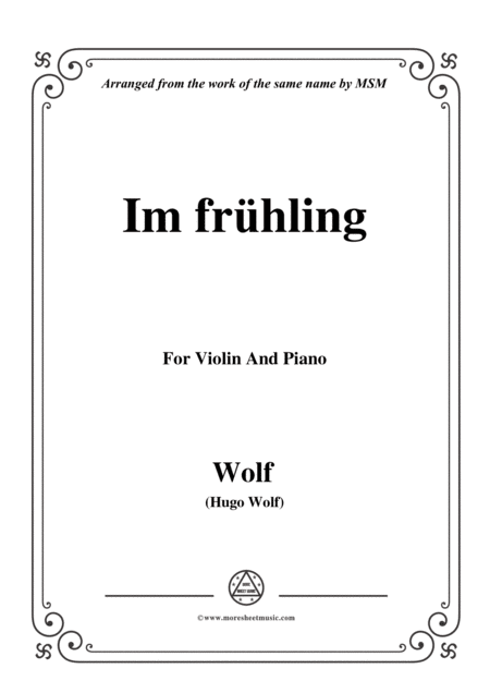 Free Sheet Music Wolf Im Frhling For Violin And Piano
