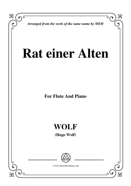 Free Sheet Music Wolf Rat Einer Alten For Flute And Piano