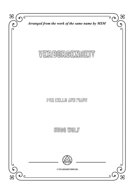 Free Sheet Music Wolf Verborgenheit For Cello And Piano