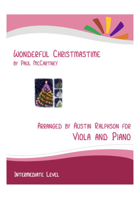 Wonderful Christmastime Viola And Piano Intermediate Level With Free Backing Track To Play Along Sheet Music