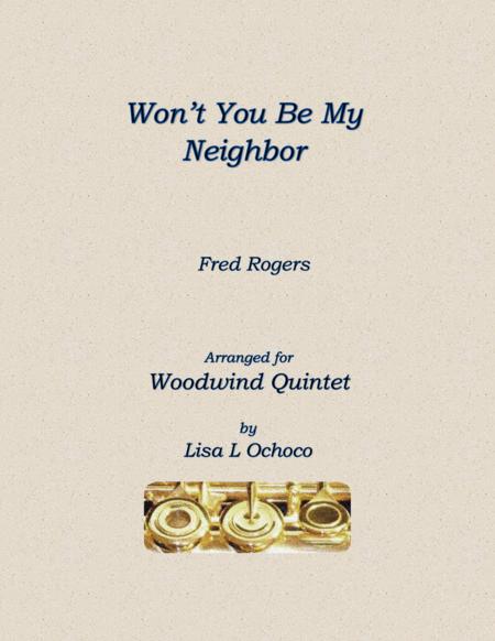 Free Sheet Music Wont You Be My Neighbor For Woodwind Quintet