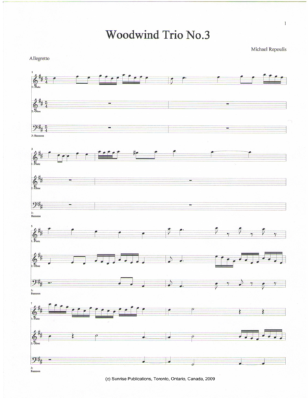 Woodwind Trio No 3 Sheet Music