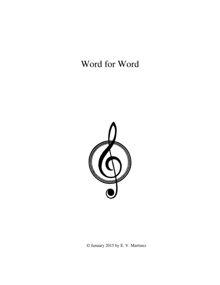 Word For Word Sheet Music