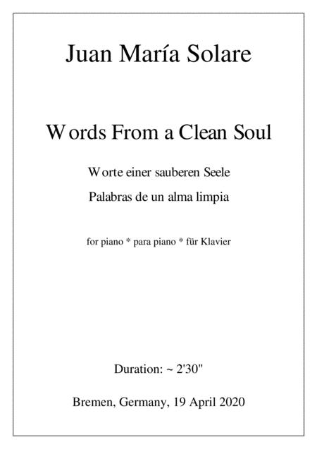 Free Sheet Music Words From A Clean Soul