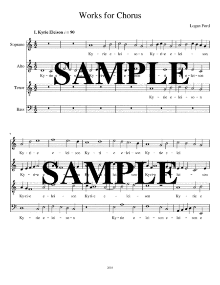 Free Sheet Music Works For Chorus Volume I Kyrie Eleison