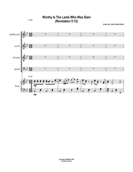 Worthy Is The Lamb Who Was Slain Revelation 5 12 Sheet Music