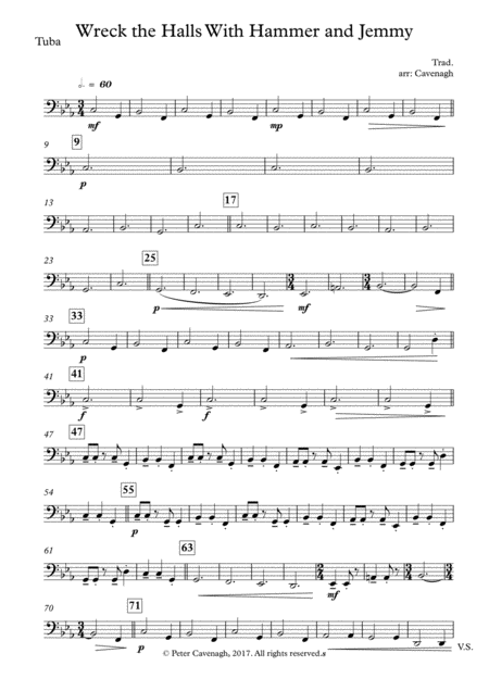 Free Sheet Music Wreck The Halls 2017 Holiday Contest Entry