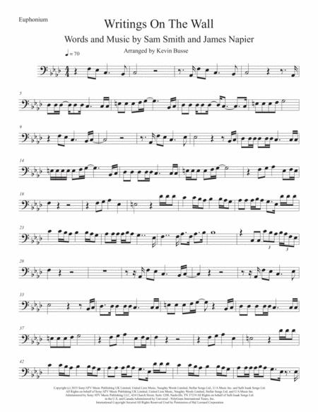 Free Sheet Music Writings On The Wall Original Key Euphonium