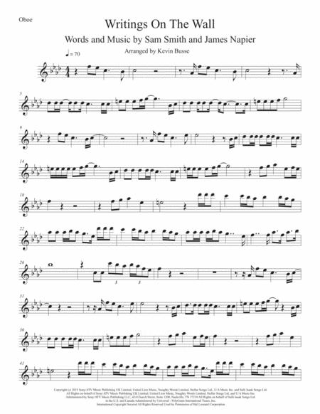 Writings On The Wall Original Key Oboe Sheet Music