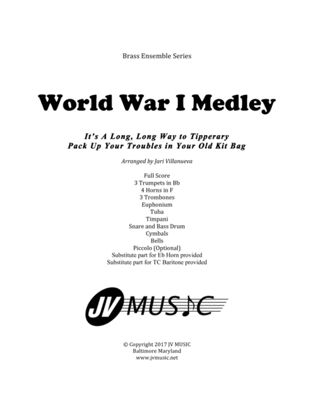 Free Sheet Music Wwi Medley For Brass Ensemble