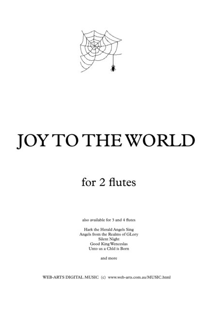 Xmas Joy To The World For 2 Flutes Sheet Music