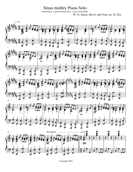 Xmas Medley Piano Solo Sheet Music